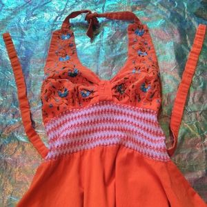 Beautiful Orange Handmade Dress